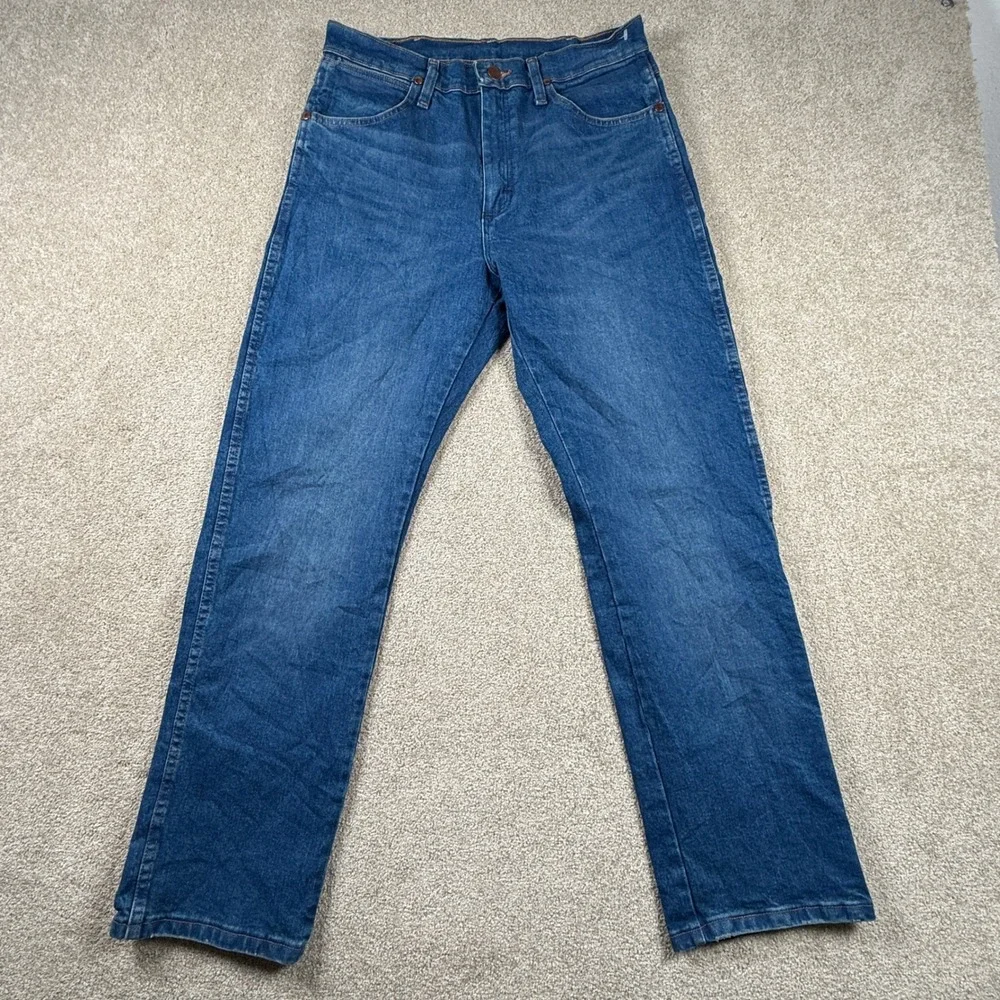 Wrangler Cowboy Cut‎ Straight Leg Blue Denim Jeans Mens 31x29.5 High Rise